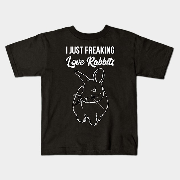 I just freaking love Rabbits Kids T-Shirt by HBfunshirts